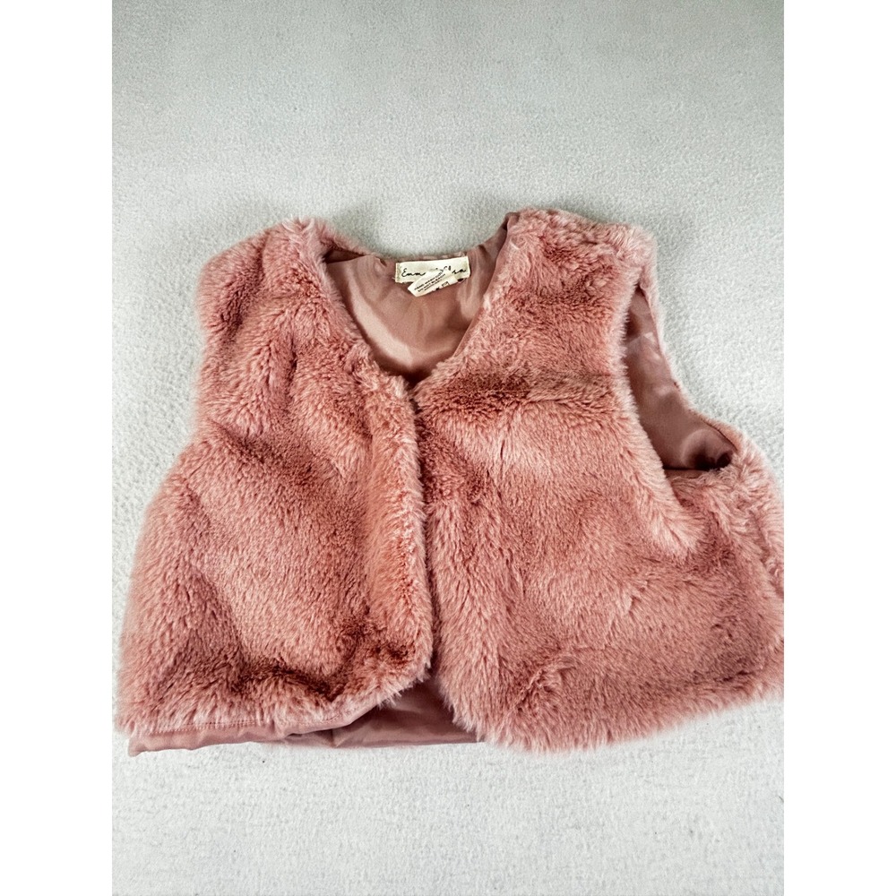 Emma & Elsa Girls Pink Faux Fur Vest Size 6‎ SK-KDSD210222X-4 Balletcore